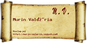 Murin Valéria névjegykártya
